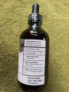 Two 4 oz. - Chaga Triple Extract Tincture - 190 Proof Alcohol Extraction - 80 day supply !!! We have added a third extraction to make this product even better !!!